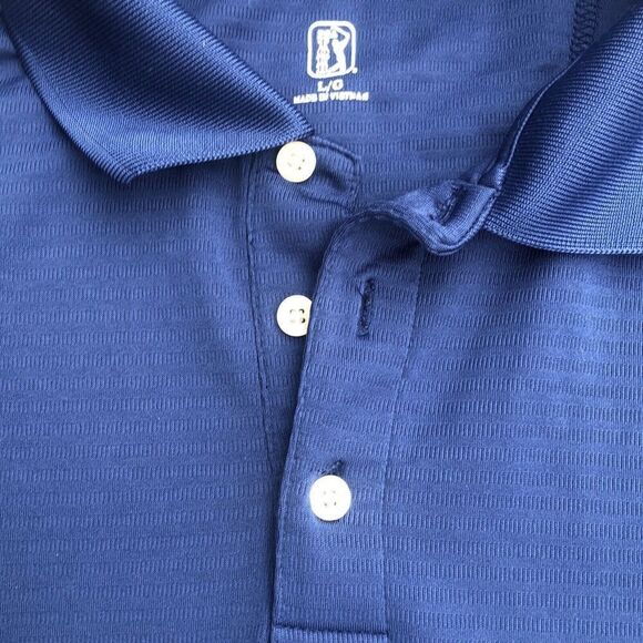 PGA Tour Men’s Polo Shirt Blue Size Large Short Sleeve Collared Pullover - Picture 4 of 7